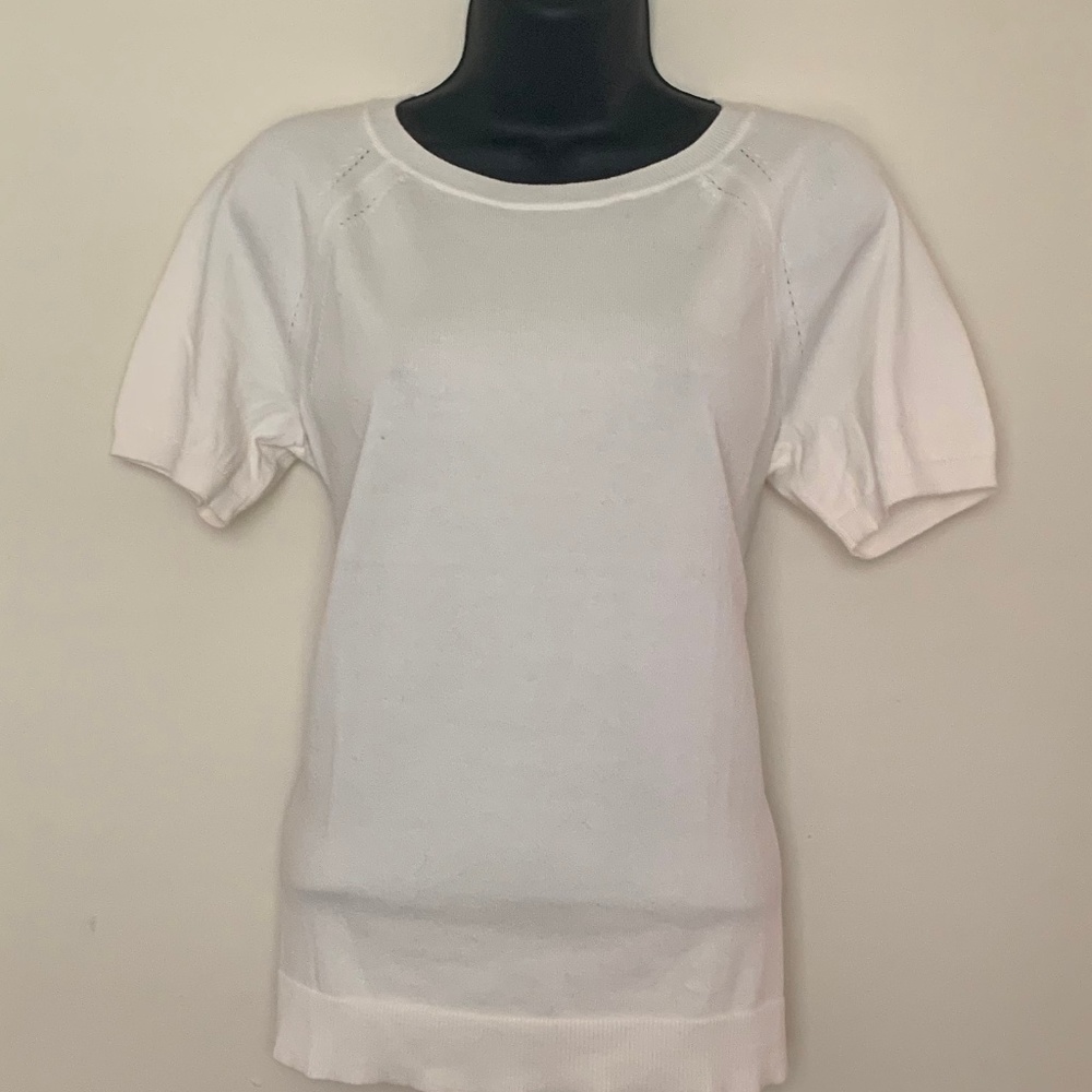 Loft Short Sleeve Sweater w/raglan sleeves Beige.